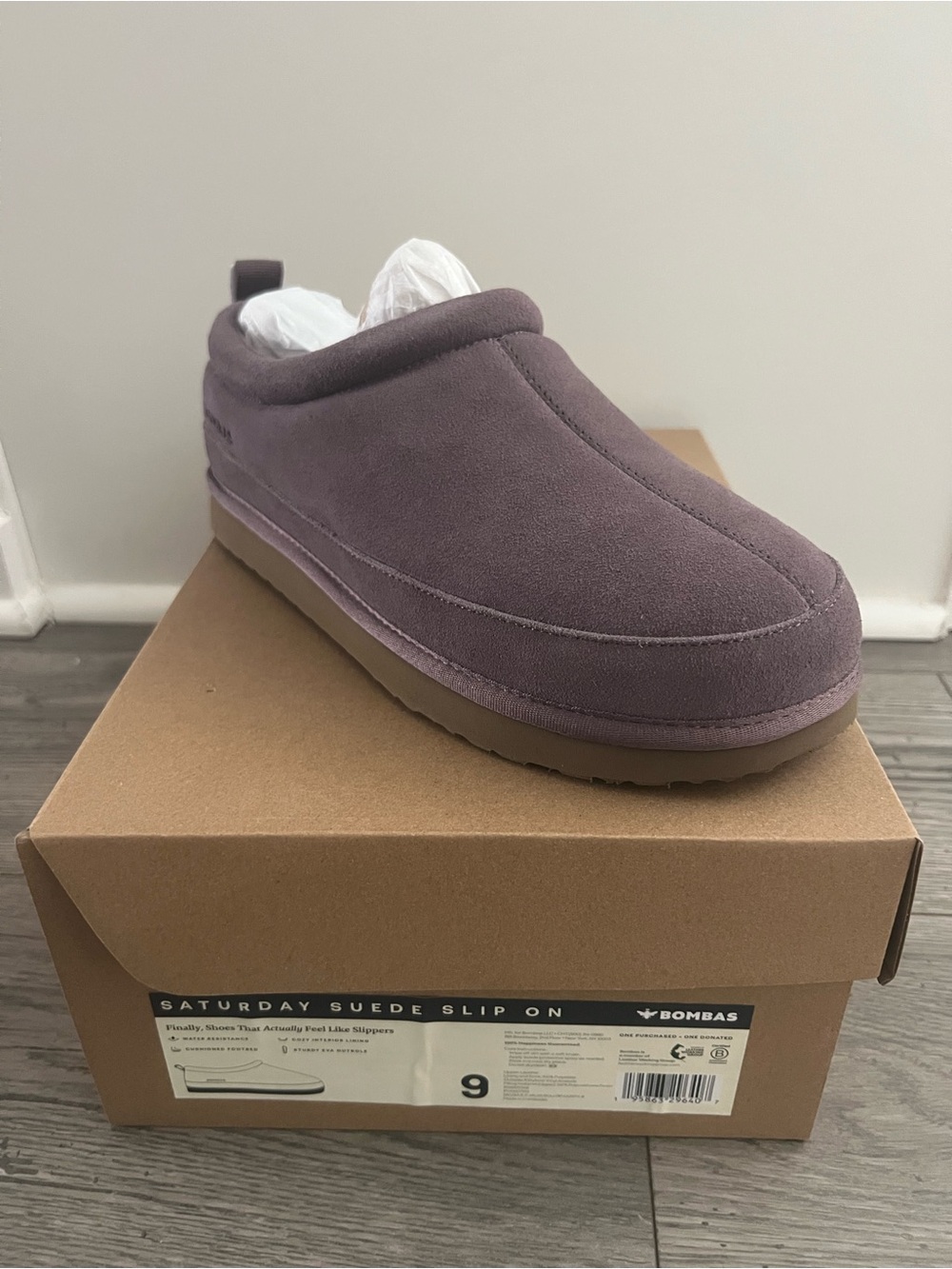 Bombas Women’s Saturday Suede Slip-On in Mauve Purple